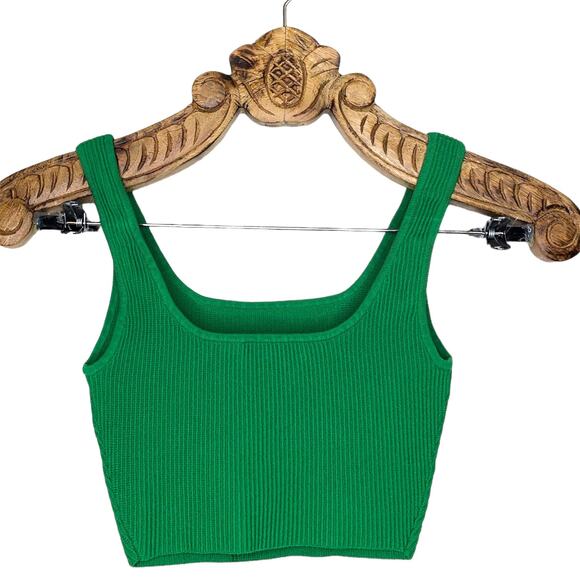 Babaton Green Ribbed Tank Top - Picture 2 of 6